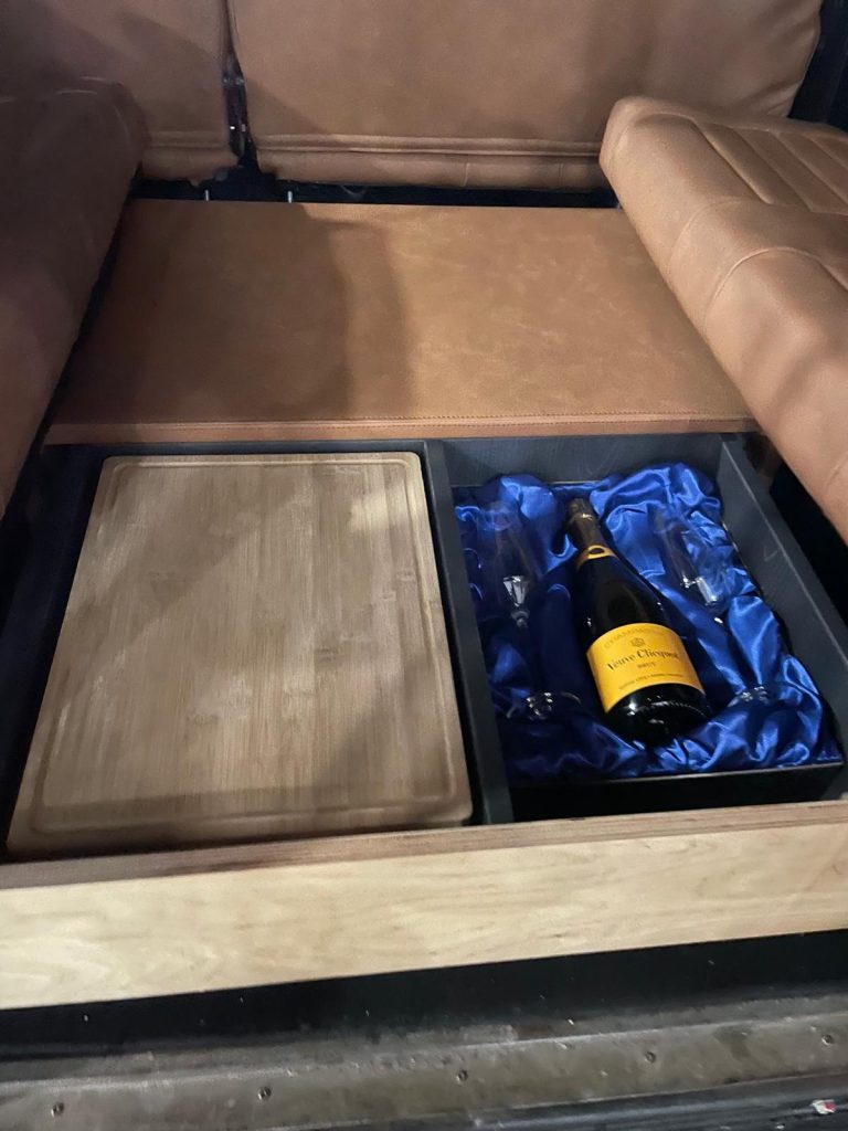Land Rover Defender 110 x British Green interior and exterior detail