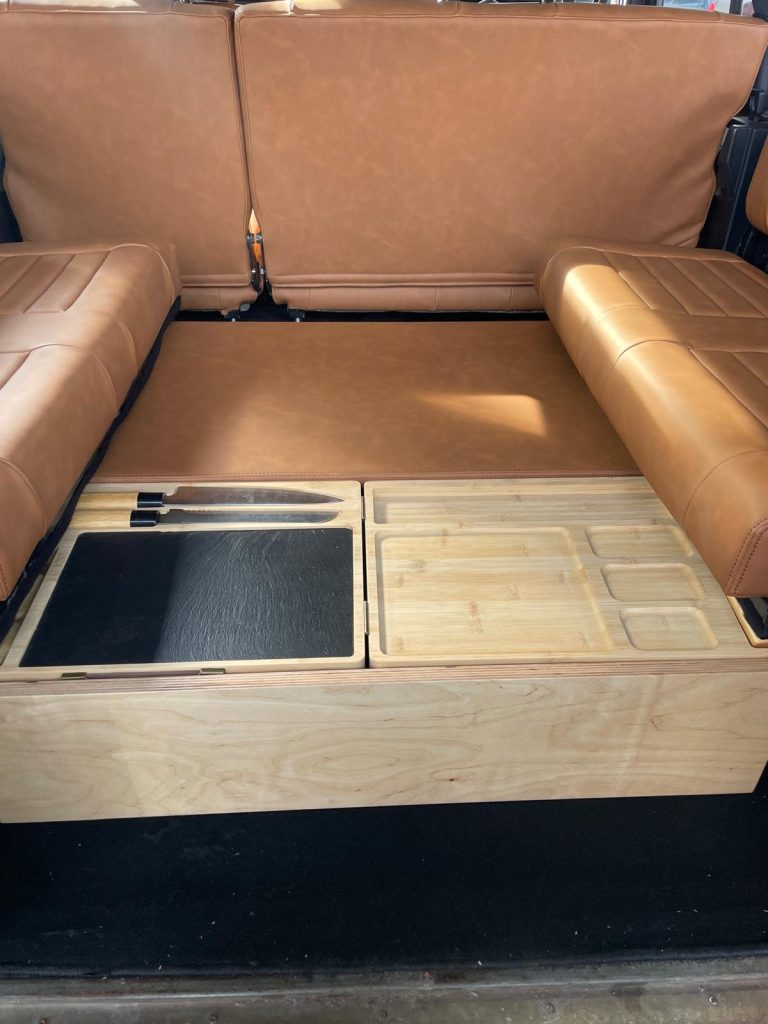 Land Rover Defender 110 x British Green interior and exterior detail