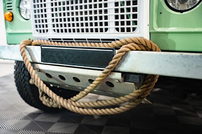 Land Rover Defender 110 x Matcha Green interior and exterior detail