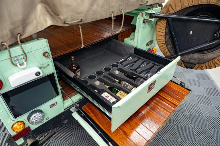 Land Rover Defender 110 x Matcha Green interior and exterior detail